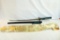 One single pin handle release short Samurai sword in silk bag.
