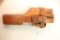Mauser Broomhandle wood stock with accessories and leather holster.