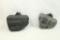 Two right hand carry molded plastic holsters