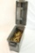 One Dk brown plastic ammo box of Hornady 223 Rem 55 gr V-Max. Approx count 800.