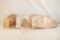 Three leather rifle cheek pads, new in pkg