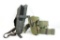 One black nylon over shoulder holster and one military belt with ammo pouches