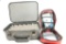 One padded lockable box, one first aid kit and two tire gauges