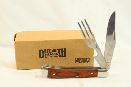 Duluth TRading folding Hobo knife with 2.5" blade and folding fork, new in box