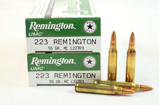 Two boxes of Remington 223 Rem 55 gr FMJ. Count 40.