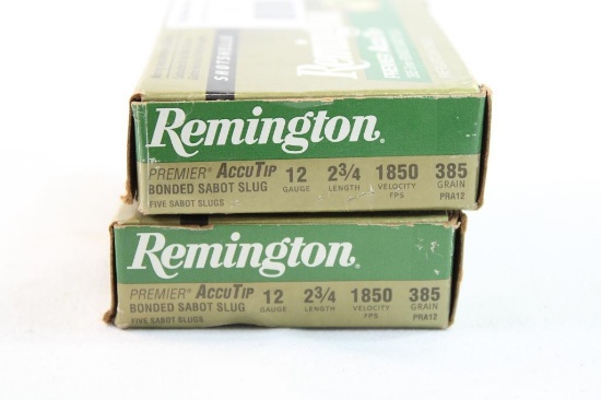 Two Boxes of Remington 12 ga AccuTip Sabot slugs. Count 10.