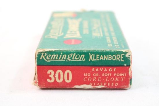 One box of Remington Kleanbore 300 Savage 150 gr SP. Count 20.