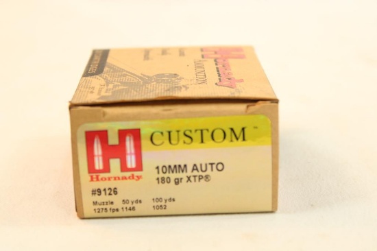 One box of Hornady 10mm auto 180 gr XTP. Count 20.
