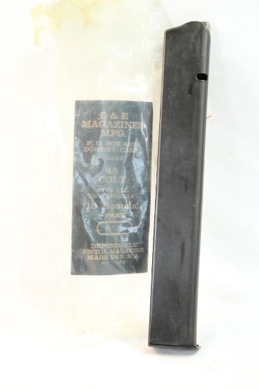 One D&E 15 round magazine for Colt 45 ACP. Fits all new models. In package.