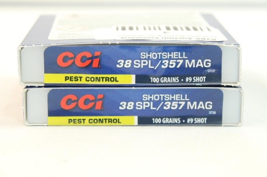Two boxes of CCI 38 SPL/357 shotshells #9 shot. Count 20.