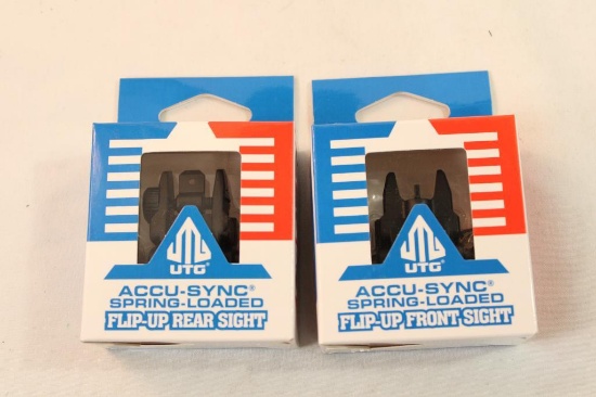 UTG Accu-sync spring loaded Front and Rear sights. In packages.