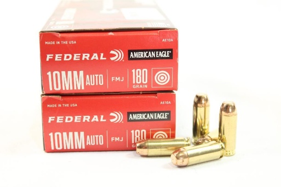 Two boxes of Federal 10mm 180 gr FMJ. Count 100.