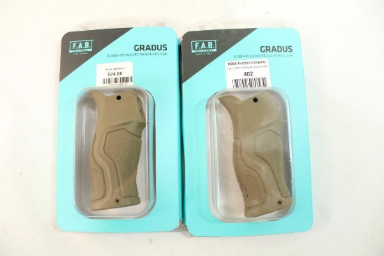Two Gradus rubber reduced angle pistol grips for AR-15. In packages.