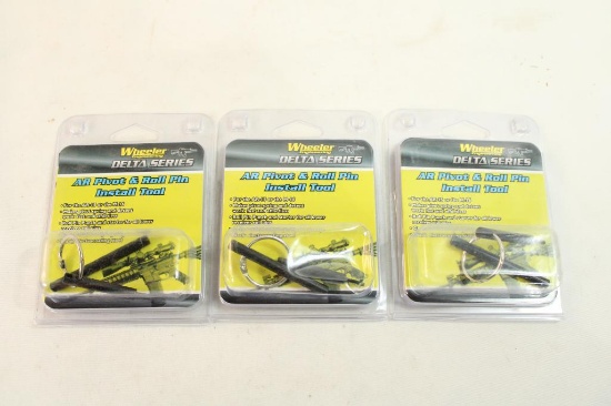 Three AR pivot & roll pin install tool. In packages.