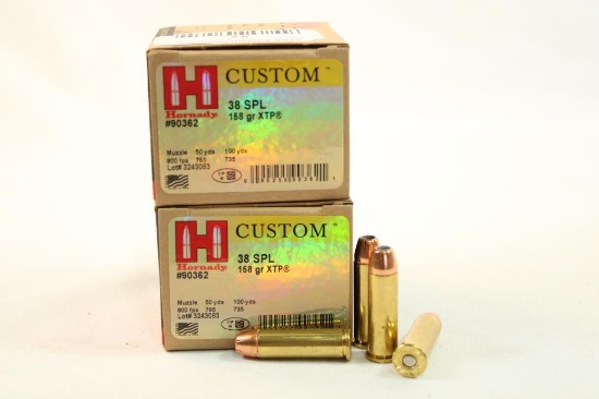 Two boxes of Hornady 38 Spl. 158 gr XTP. Count 50.