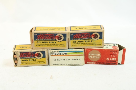 Five boxes of 22 LR. Count 250.