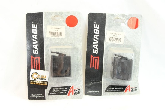 Two Savage A22 magazines for 22 WMR. In packages.