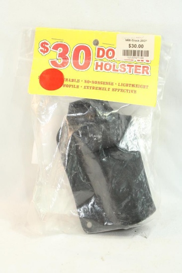 One 30 dollar left handed belt clip holster. In package.