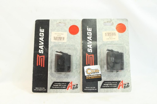 Two Savage A22 magazines for 22 WMR. In packages.