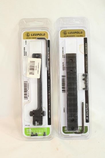 Two Leupold 1 pc scope bases, one for Mauser M98 and one for Remington 700 short action