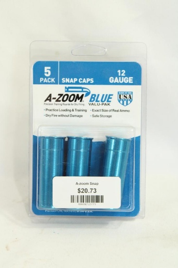 A-Zoom blue snap caps for 12 gauge, 5 count