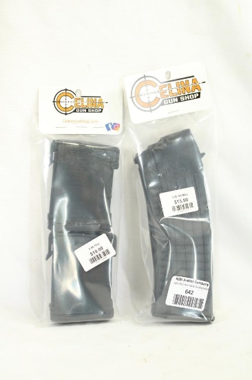 Three 5.56X 45 mags, two Pmag 10 rnd and one WBP 20 round, new in pkgs