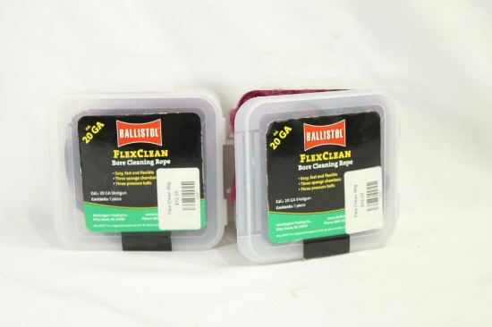 Two Ballistol flex kleen bore cleaning ropes for 20 gauge, in boxes
