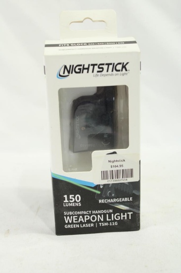 Nightstick rechargeable subcompact handgun green laser weapon light, new in box