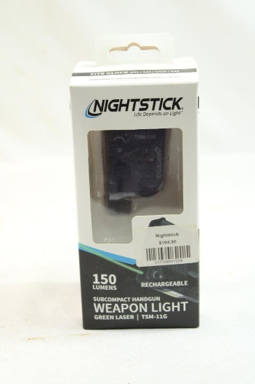 Nightstick rechargeable subcompact handgun green laser weapon light, new in box