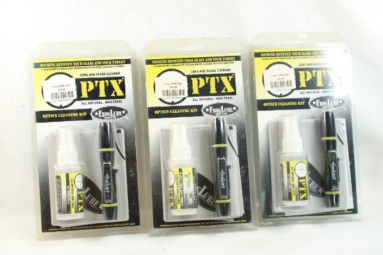 Three Froglube Optx optics cleaning kits, new in pkg