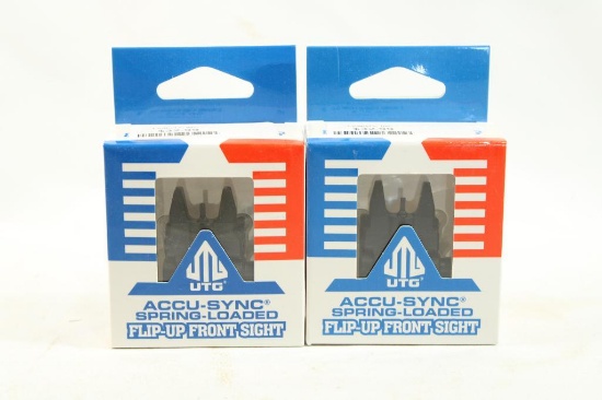 Two UTG accu-sync spring loaded, flip up front sights. New in pkg