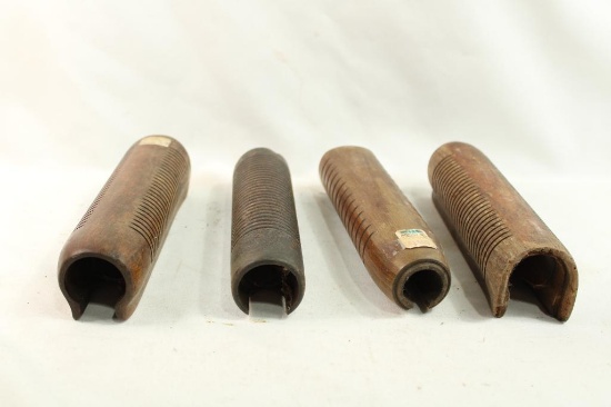 Four wood shotgun forends, one for Winchester mod 42