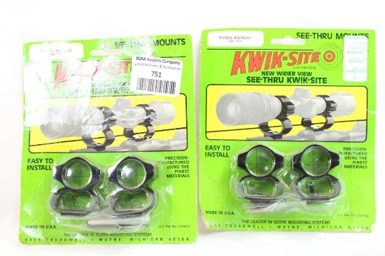 Two sets of Kwik-Site see thru scope mounts, newin pkg