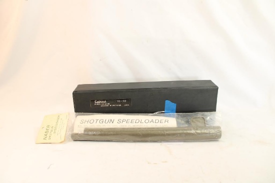 Calrad shotgun microphone, one Naber shotgun speedloader