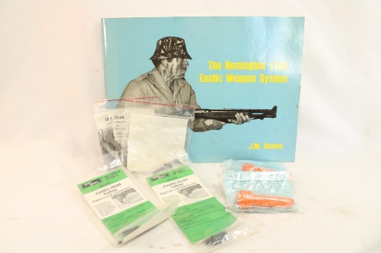 Book" The Remington 1100 exotic weapon system", two REm 1100 shotgun plugs, two jumbo safety head