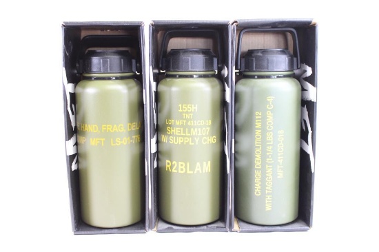 Three 32 0z stainless steel double wall tumblers, new in boxes