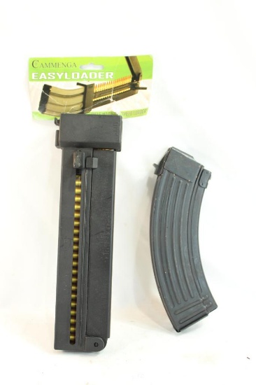 One AK-47 7.62X39 steel 30 round mag and one Cammenga Easy loader, both new in pkg