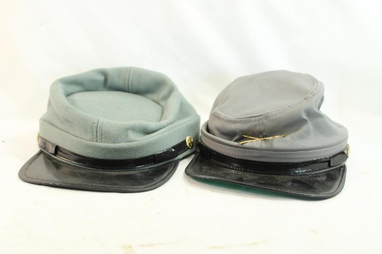 Two souvenir confederate civil war caps, one small and other one size fits all