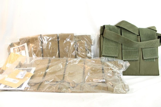 Three magazine pouches, one shoulder and two chest pouches, new in pkgs
