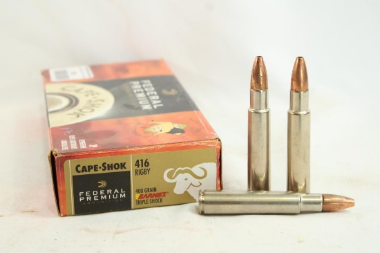 One box of Federal Premium Cape-Shok 416 Rigby 400 gr triple shock, 20 count
