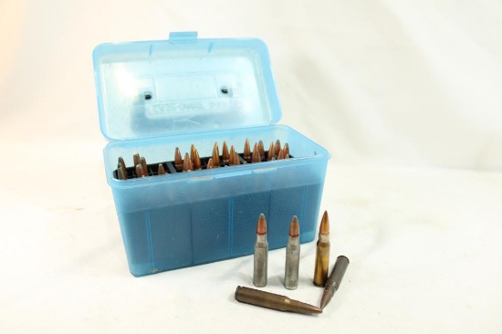 Plastic ammo box with .308 Win, 50 count total