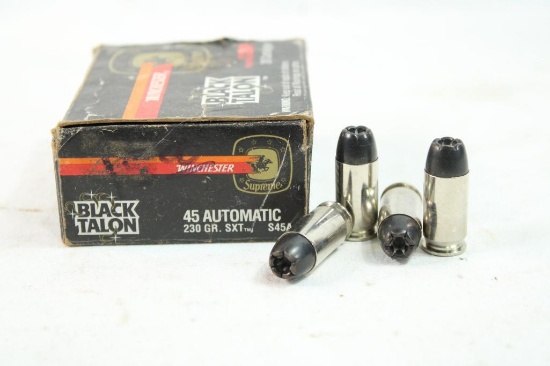 Box of Winchester Black Talon .45 Auto 230 gr SXT