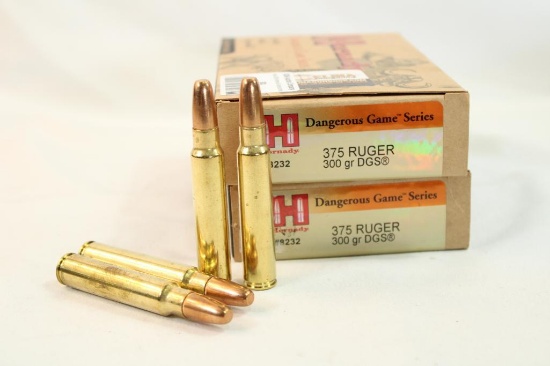 Two boxes of Hornady 375 Ruger 300 gr DGS. Count 40.