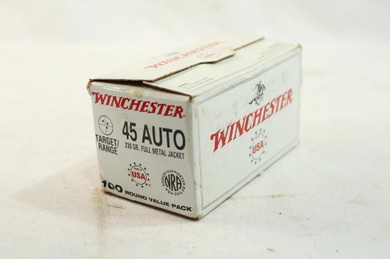 Box of Winchester 45 Auto 230 gr FMJ, 100 count