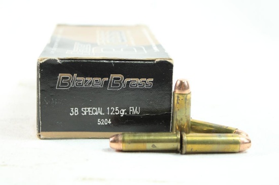Box of Blazer Brass 38 special 125 gr FMJ, 50 count