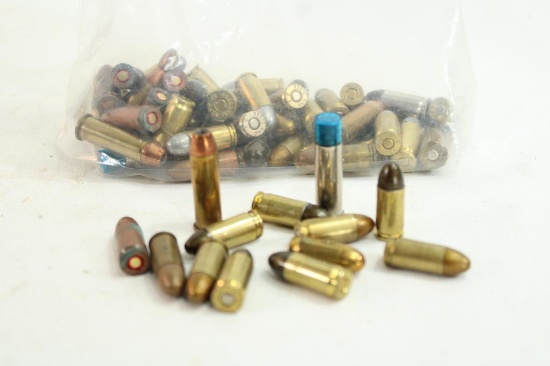 Bag of miscellaneous pistol reloads mostly 9MM & 38 sp, 65+/- count