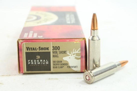 Partial box of Federal Premium 300 Win short mag 180gr, 15 count