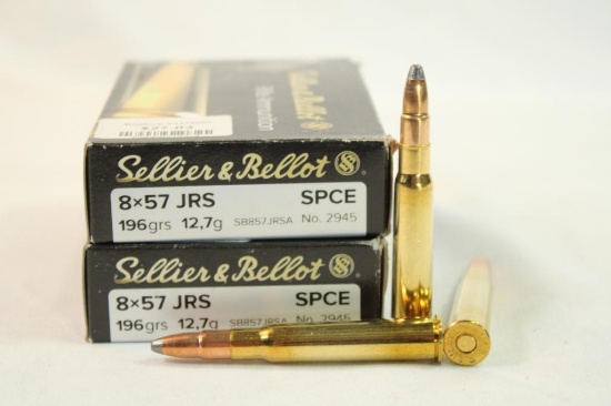 Two boxes of Sellier & Bellot 8x57 JRS 196 gr JSP. Count 40.