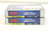 Two boxes of CCI 9mm shotshells #12 shot. Count 20.