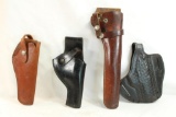 Four leather holsters